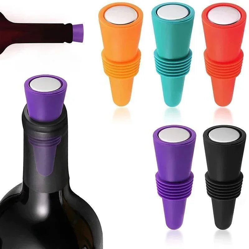 1PC Silicone Wine and Beverage Bottle Cap Set
