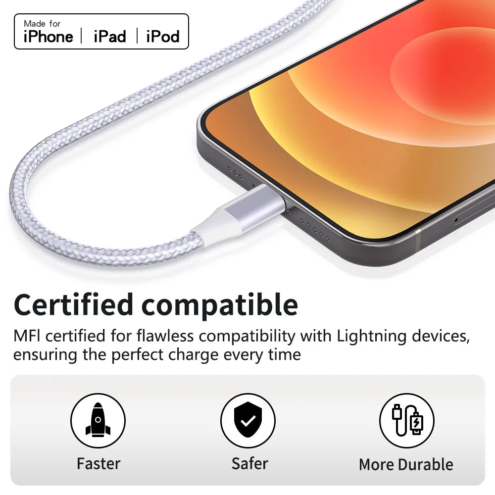 5Packs USB To Lightning Cable For IPhone14 13 12