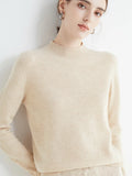 Women's Mock - Neck Casual Knit Pullover Soft Top