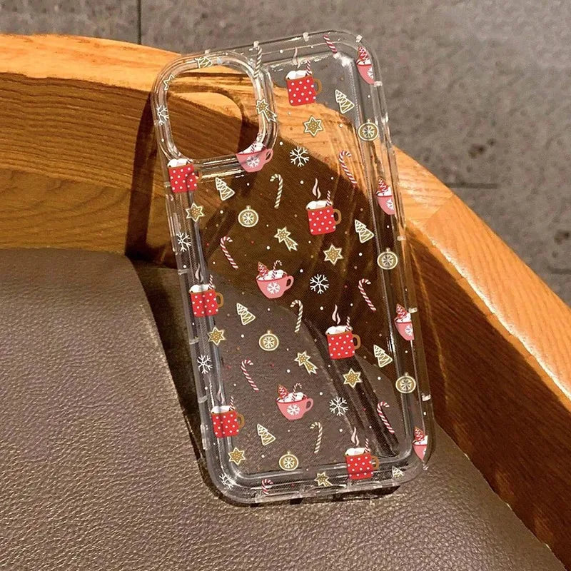 Winter Christmas Graphic Print Clear Case