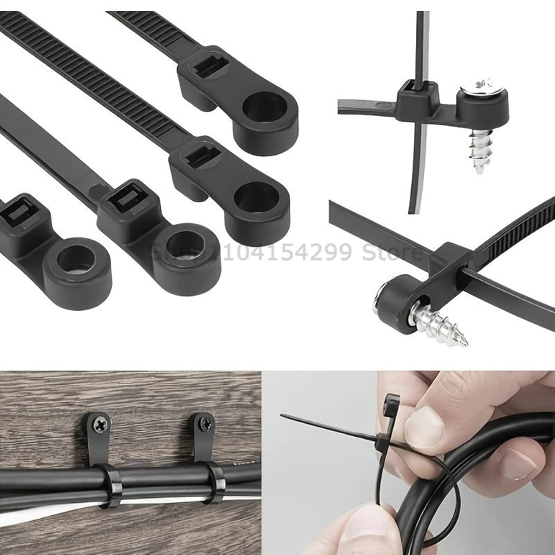 Colliers de serrage en nylon avec trou de fixation par vis