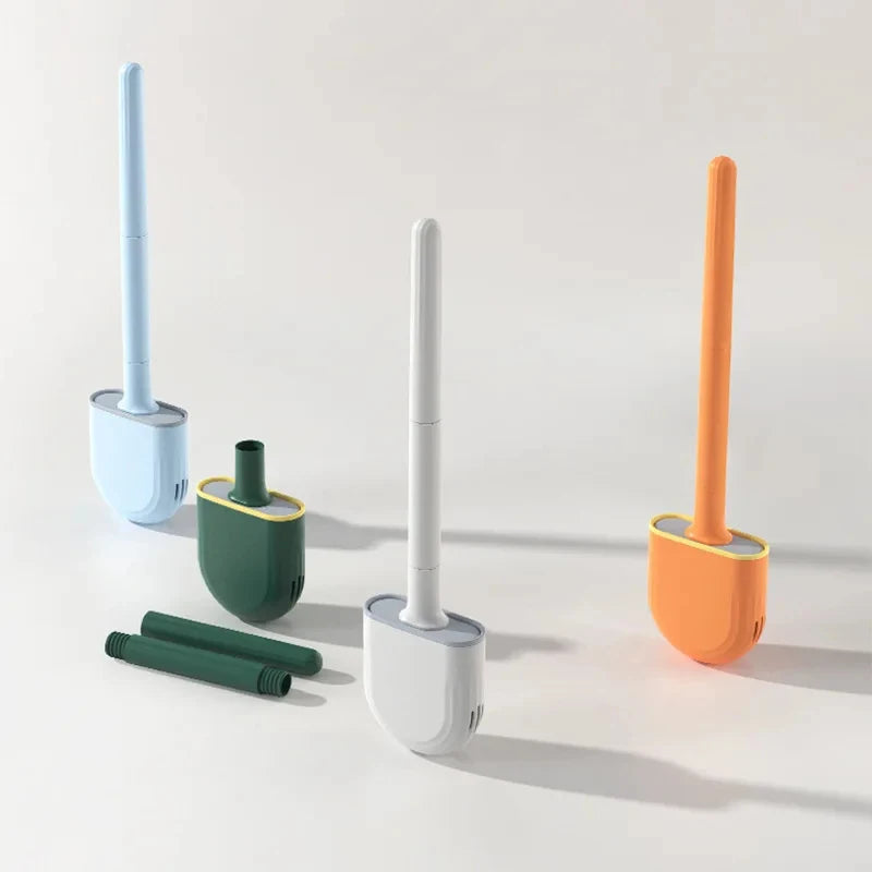 Long Handle Silicone Toilet Brush, Flexible