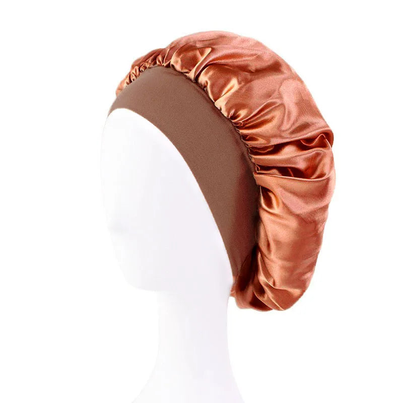 New Satin Wide Brim Nightcap Silky Bonnet Hair