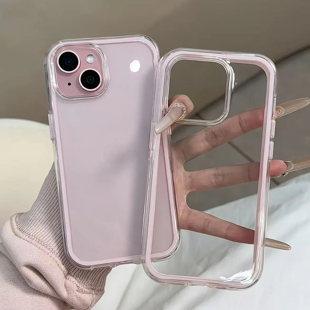 Luxury Candy Color Frame Clear Back Phone Case