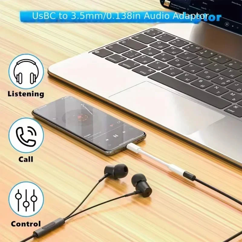 Type C To 3.5mm Aux Adapter 3 5 Jack Audio Cable