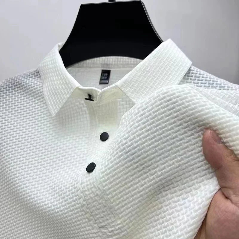 New Men's Business Casual Short Sleeved Bone