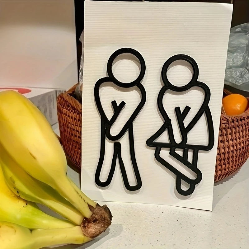 Funny Bathroom Signs for Men Women Creative 2D