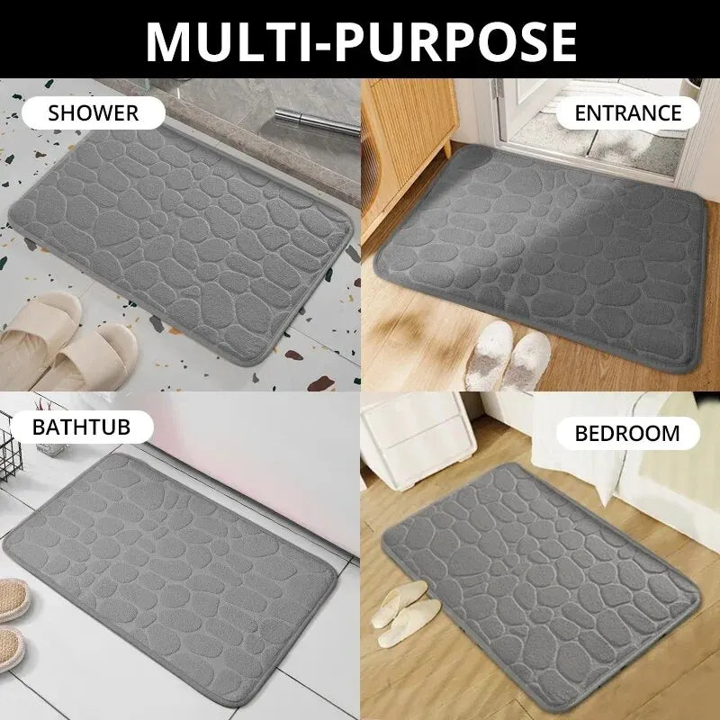 Tapis gaufré en fibre pour salle de bain et salon