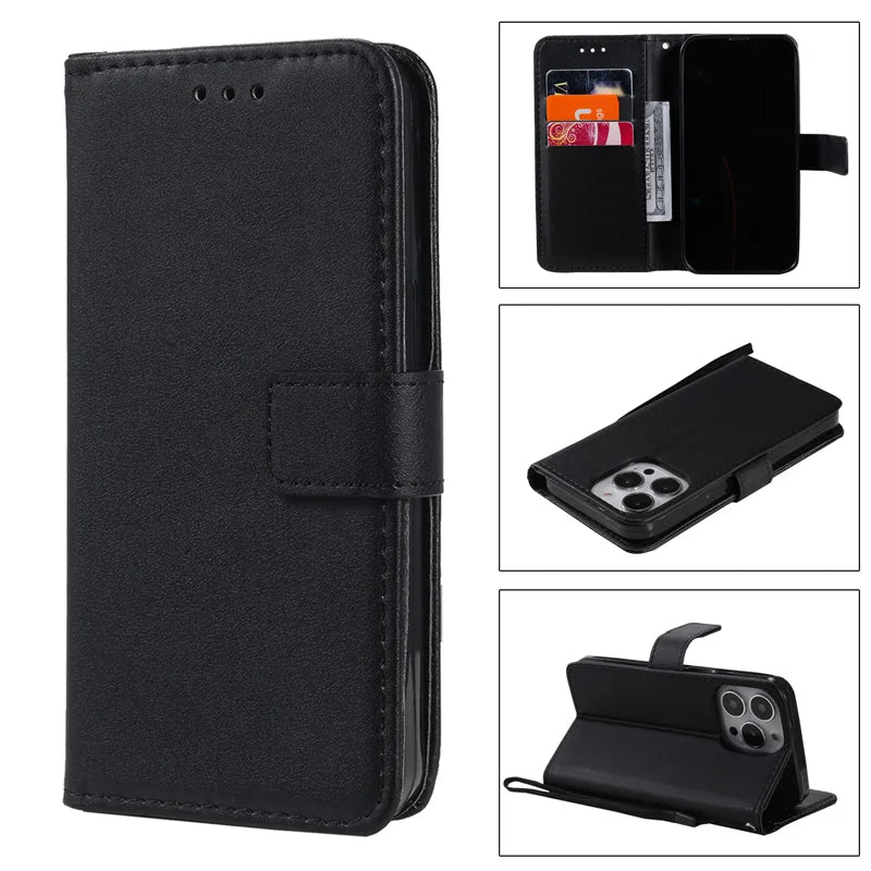 Wallet Flip Leather Case For iPhone 16 15 13 14