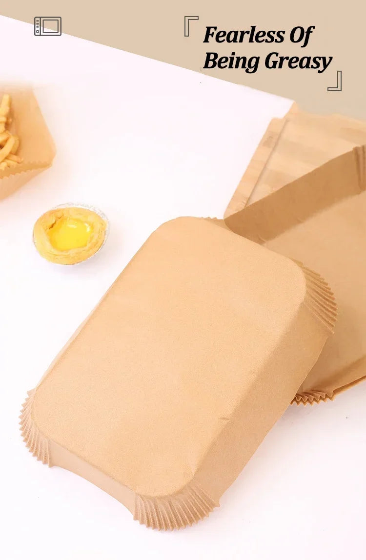 Papier jetable pour friteuse à air chaud, tapis de cuisson antiadhésif, résistant à l'huile, pour micro-ondes et barbecue, doublure en papier sulfurisé, accessoires.