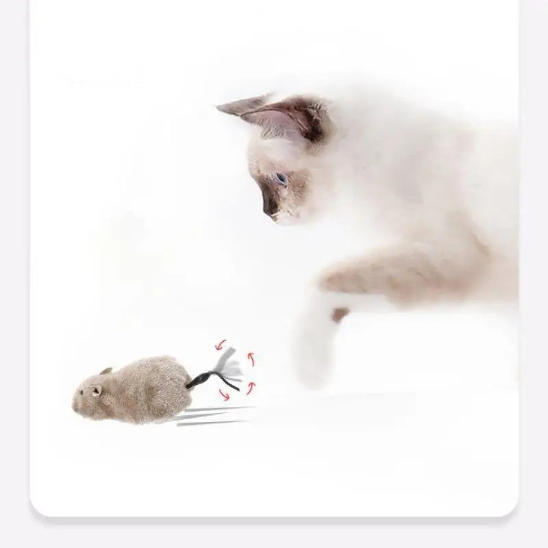 Funny Lifelike Plush Mouse Running Rat Toy
