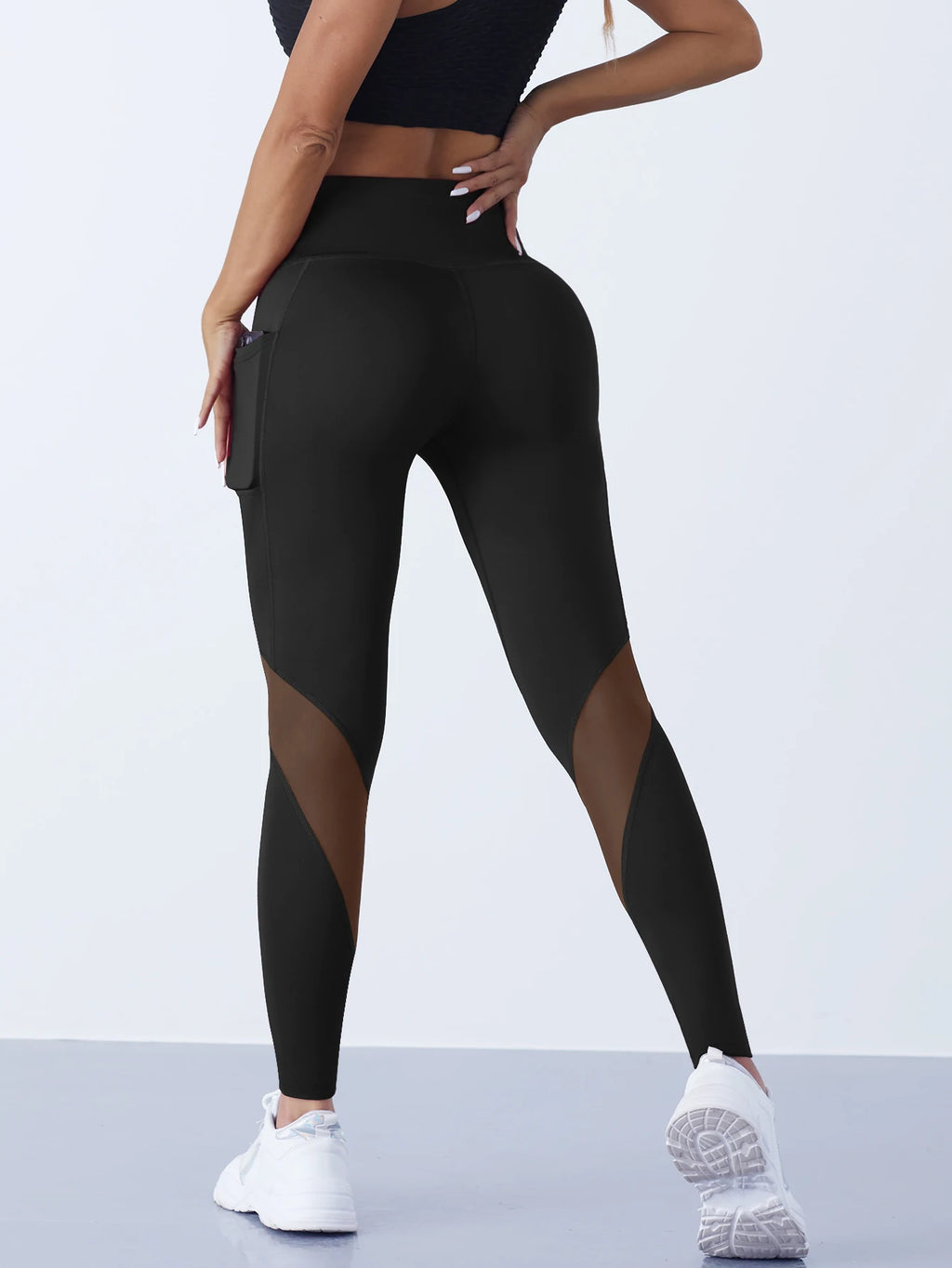 1PCS Women's Mesh Splicing Yoga Pants Shaping Leggings