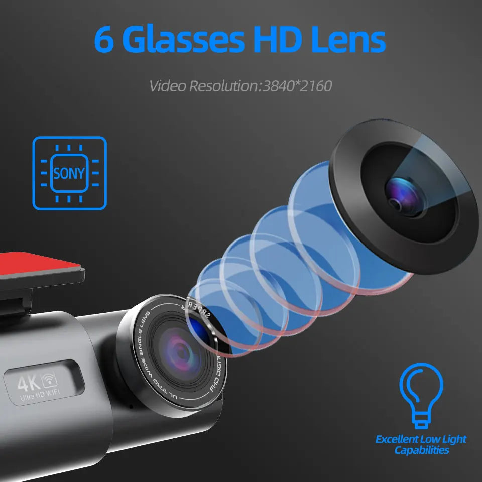 Dash Cam 4K UHD Recording Car Camera DVR Night