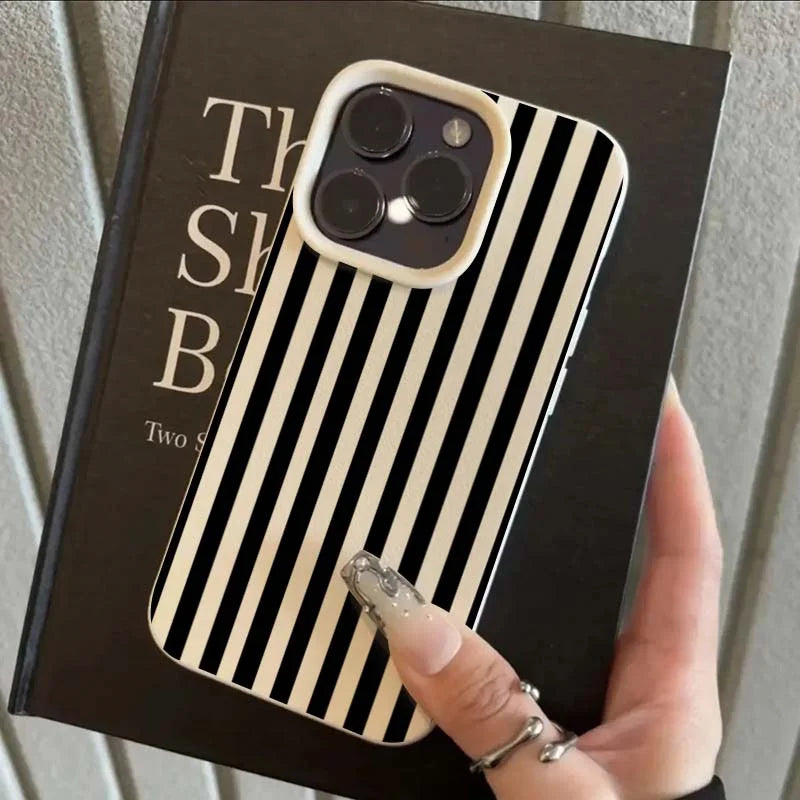 Colorful Striped Minimalist INS Couple Phone Case