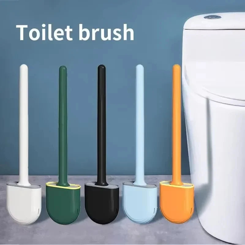 Long Handle Silicone Toilet Brush, Flexible