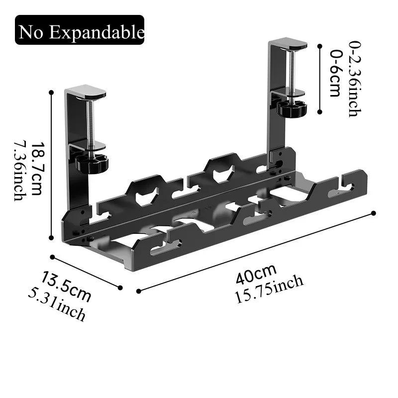 Telescopic Under Table Storage Rack Metal Cable