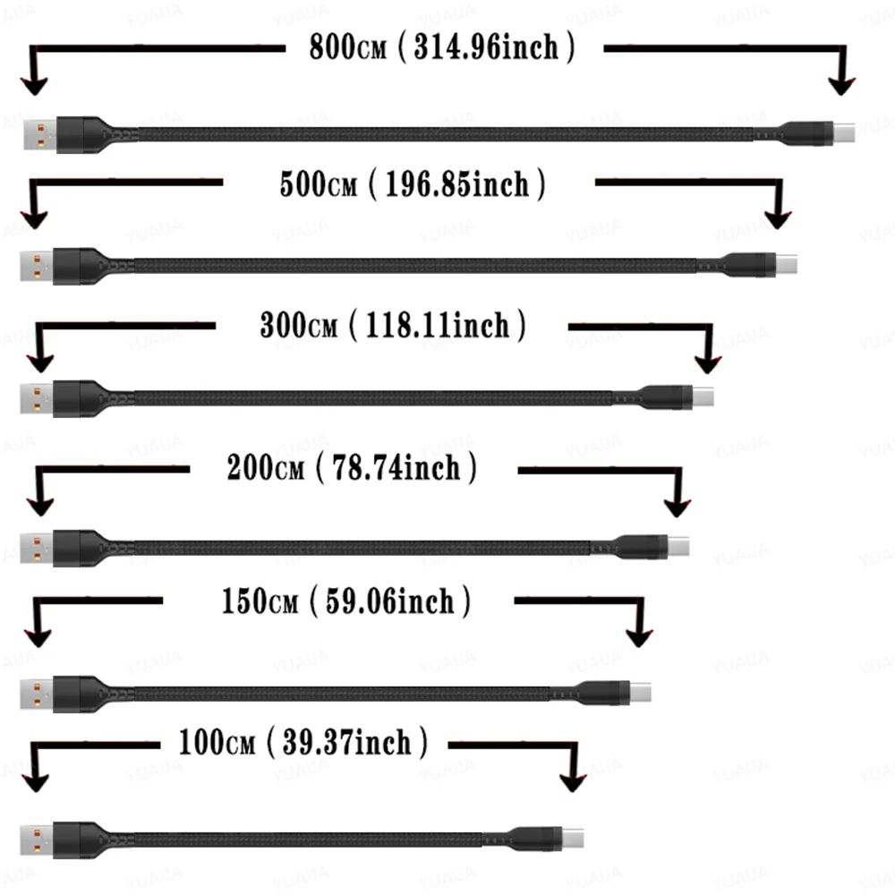 USB - C Extended Charging Cable - 2M/3M/5M