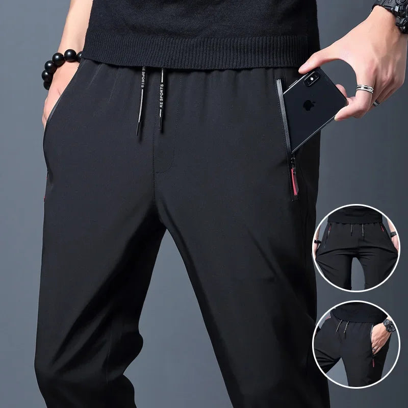 Men's Casual Pants Straight Slim Fit Elastic