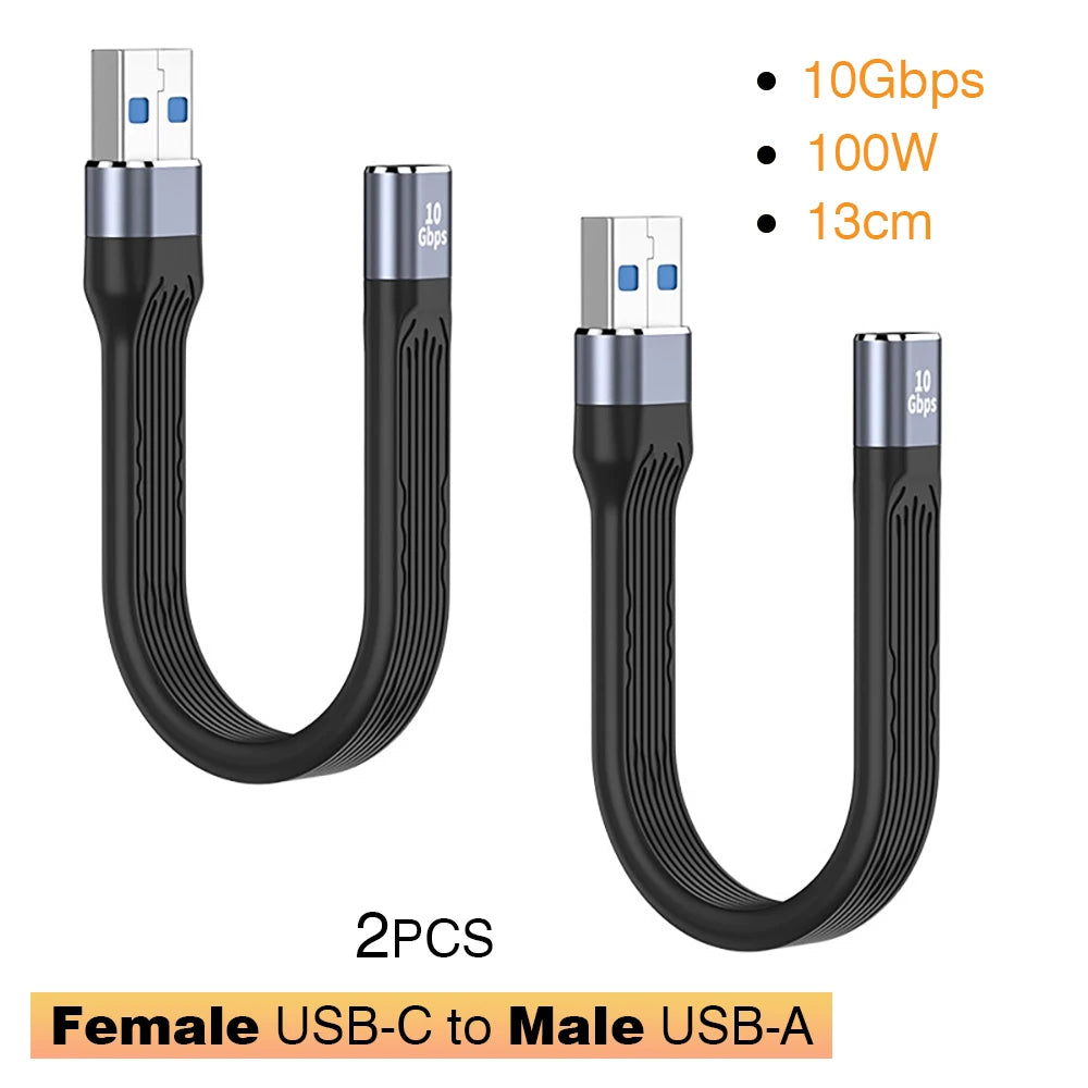 USB3.1 10Gbps Short Cable 13cm PD 100W USB
