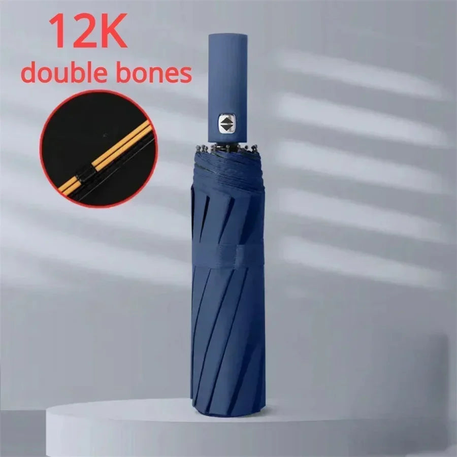 12 Bone Black Glue Fully Automatic Umbrella