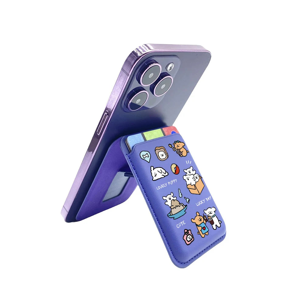 Cute line Dog Upgrade purse Hide Stand for iPhone