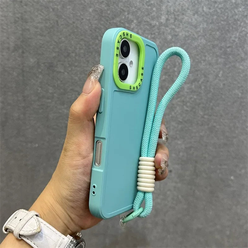 Fashion Lens Collision Color Wrist Strap Cases