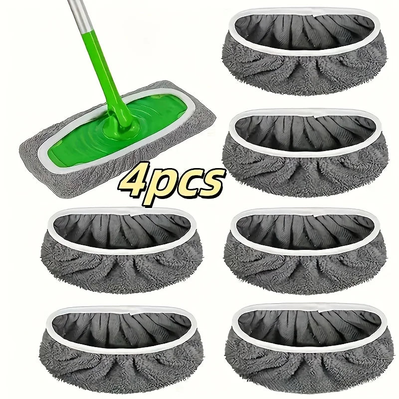 4 Reusable Mop Pads with High Water Absorption
