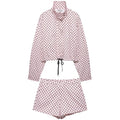 Veste zippée à col roulé et pois pour femme