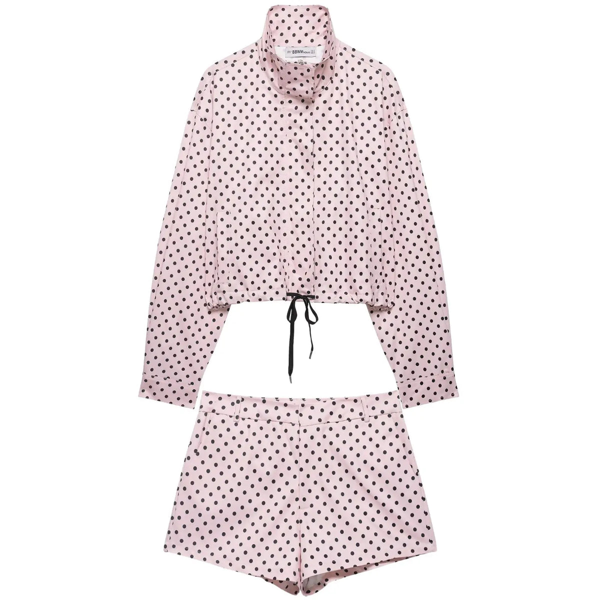 Veste zippée à col roulé et pois pour femme