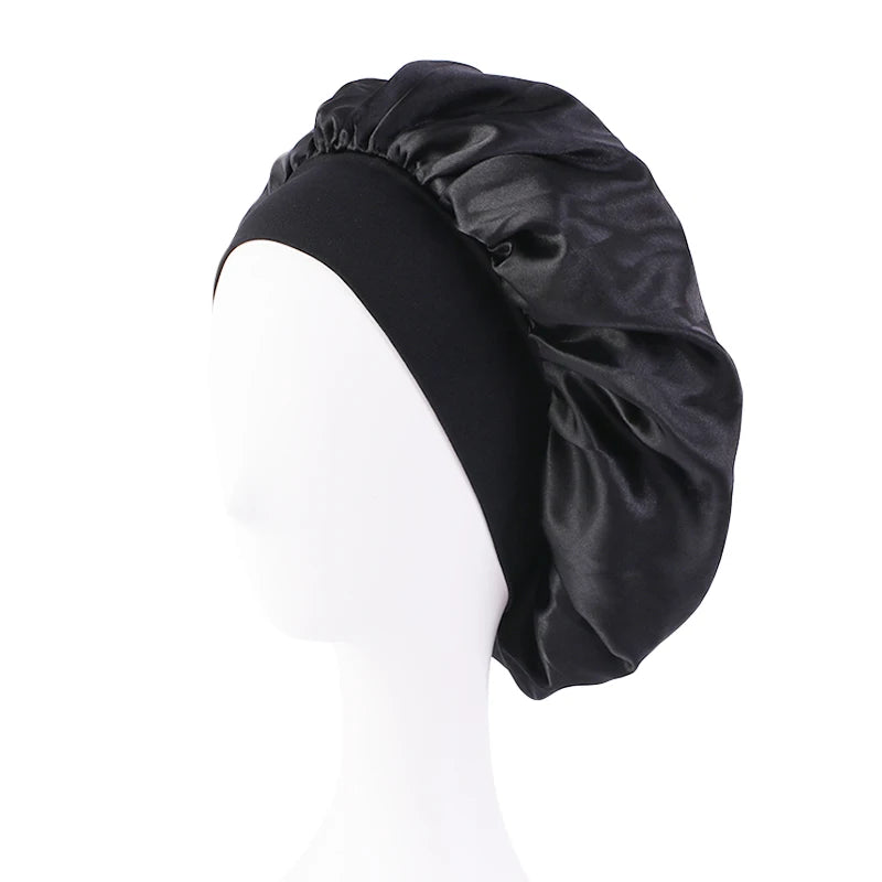 New Satin Wide Brim Nightcap Silky Bonnet Hair