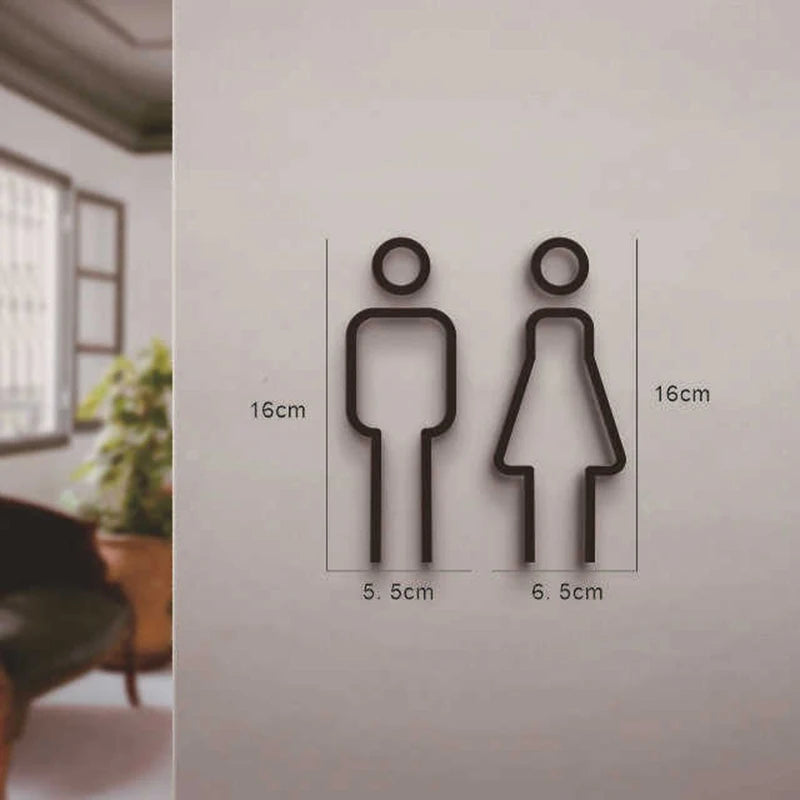 Funny Bathroom Signs for Men Women Creative 2D
