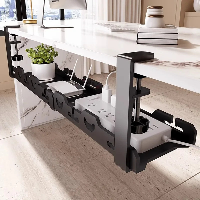 Telescopic Under Table Storage Rack Metal Cable