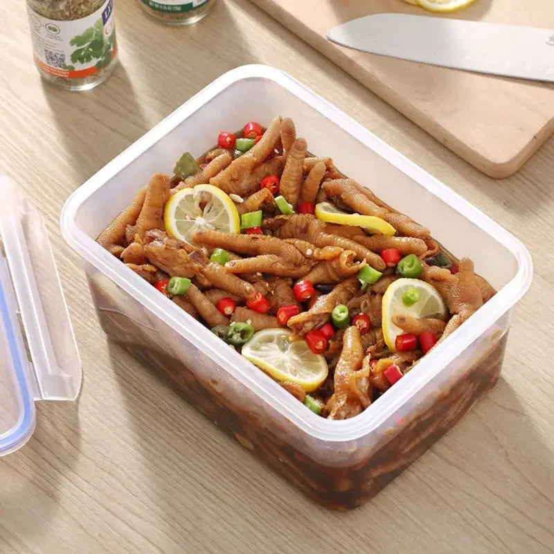 Sealed rectangular refrigerator storage box