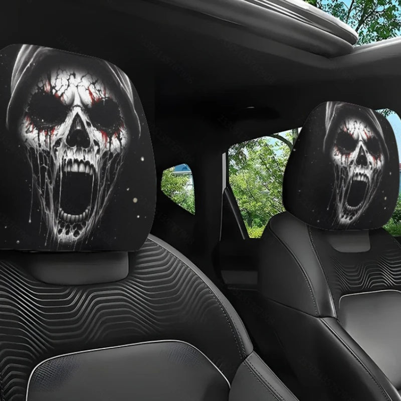 Taie d'oreiller de voiture imprimée visage d'Halloween