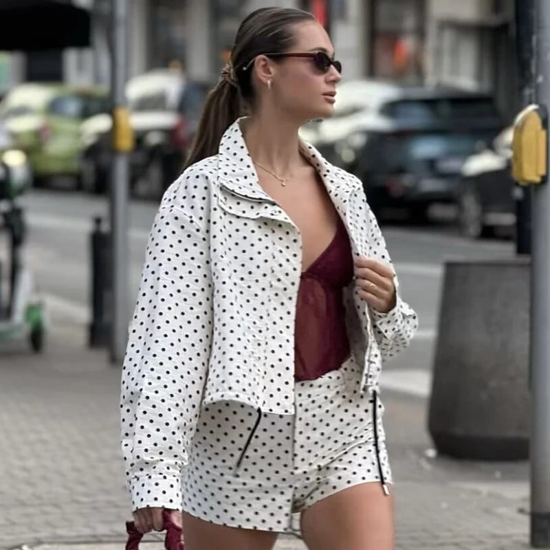HXAO Polka Dot Bomber Jacket Women's Jackets Demi