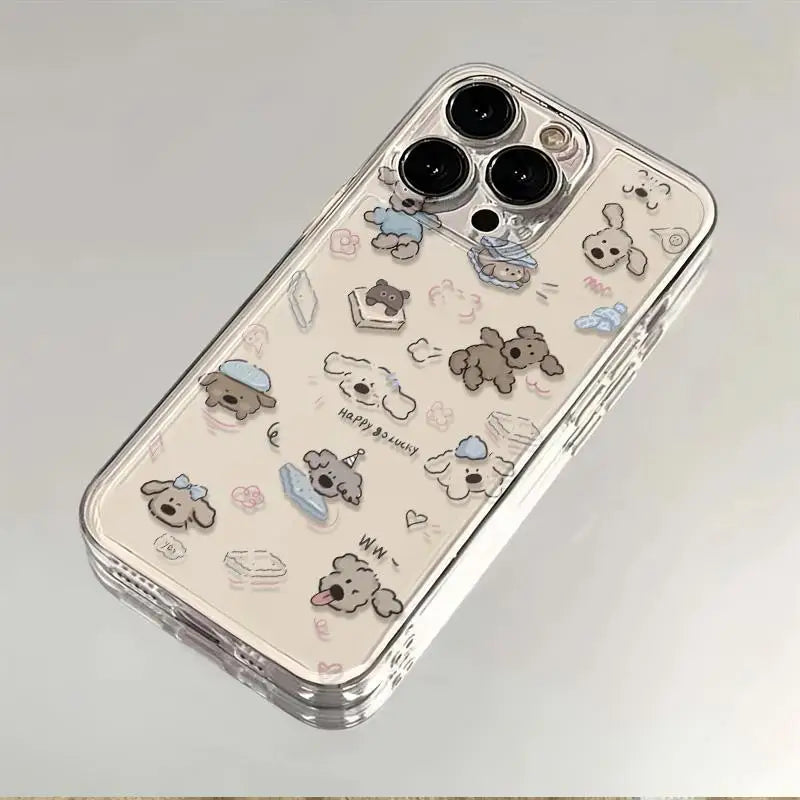 Cartoon Puppy Case For iPhone 16 15 14 13 12 11