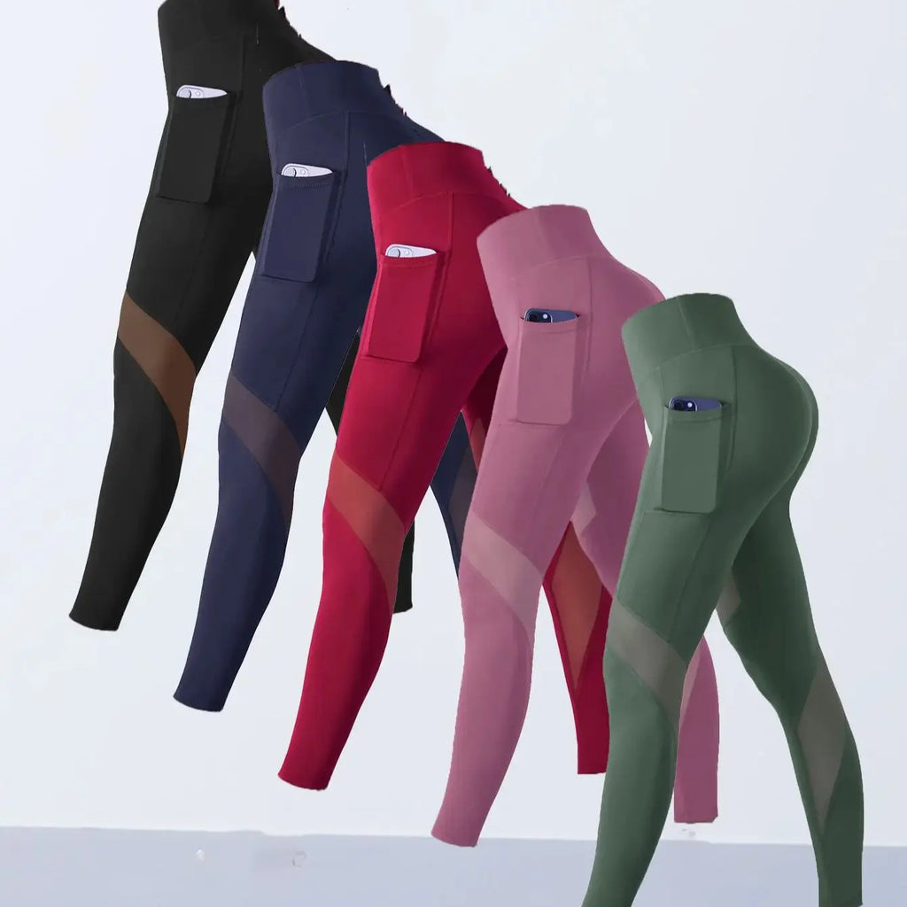 1PCS Women's Mesh Splicing Yoga Pants Shaping Leggings