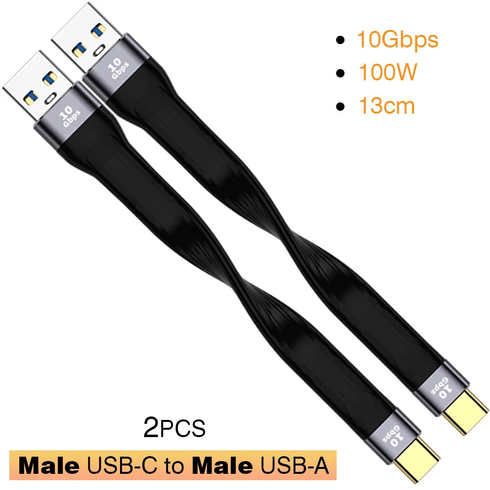 USB3.1 10Gbps Short Cable 13cm PD 100W USB