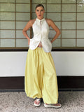 Women's Cotton Wide Leg Casual Trousers