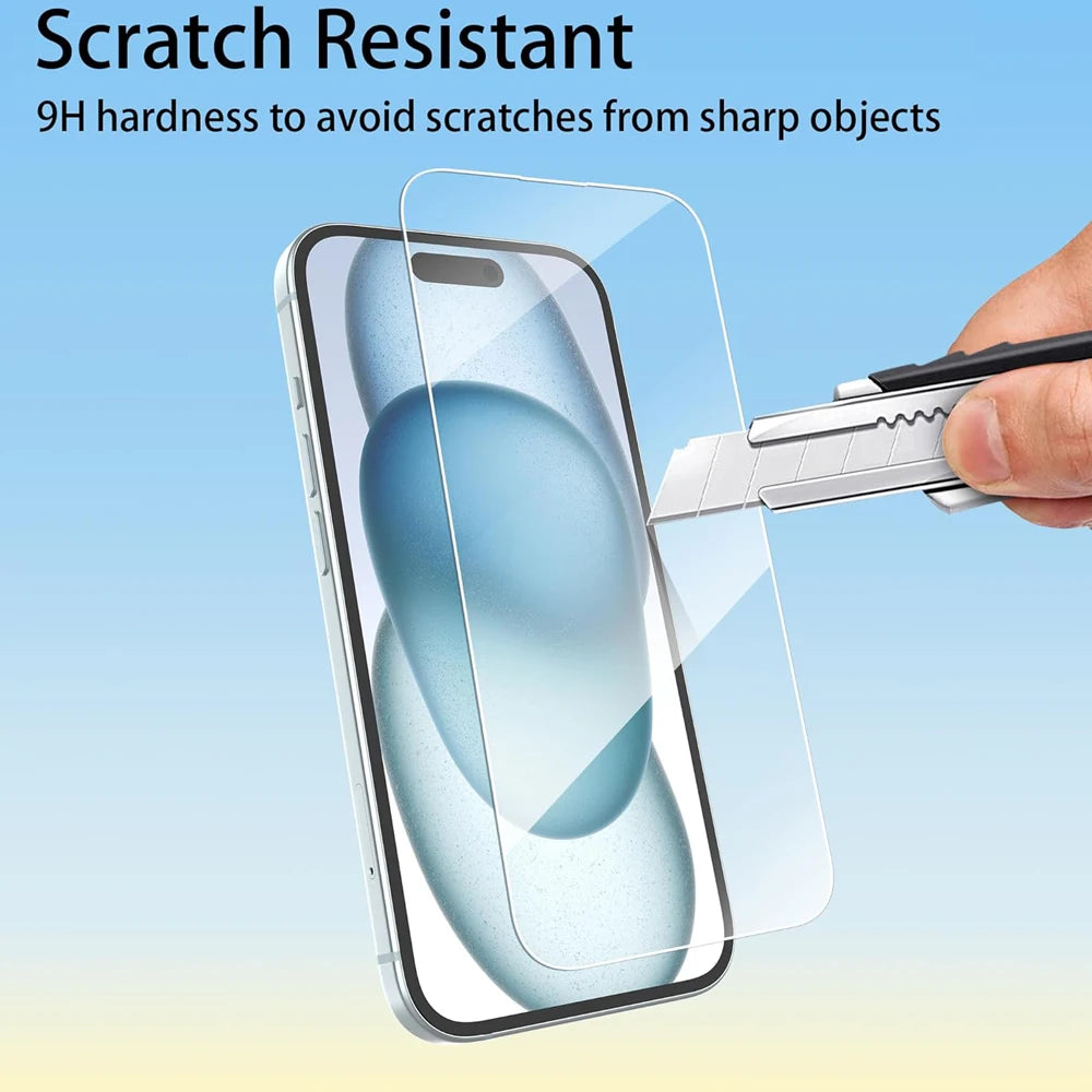 Clear Glass Film For iPhone 17 16 15 Pro Max