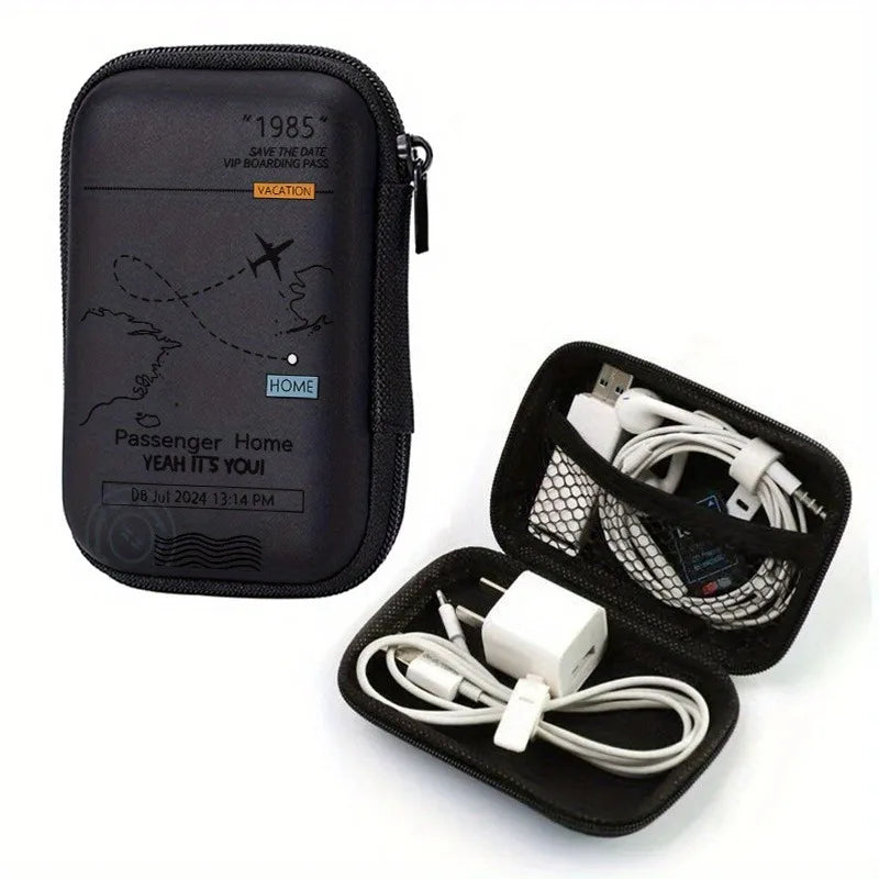 Airplane Route Print EVA Hard - edged Storage Bag