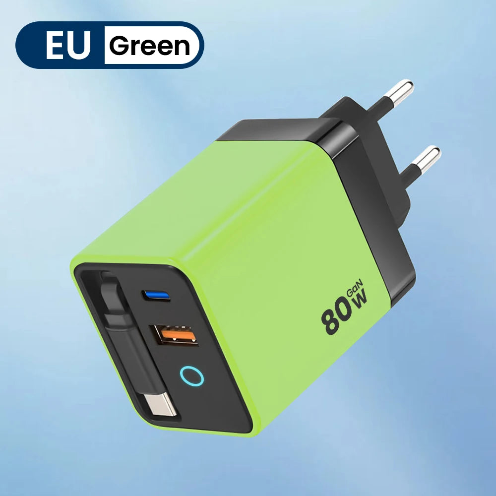 Elough 80W USB Type C Charger with Retractable