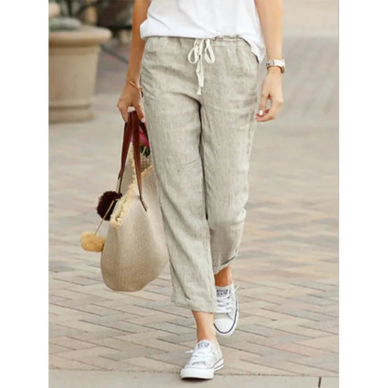 Y2K Women's Cotton Drawstring Elastic Waist Pants