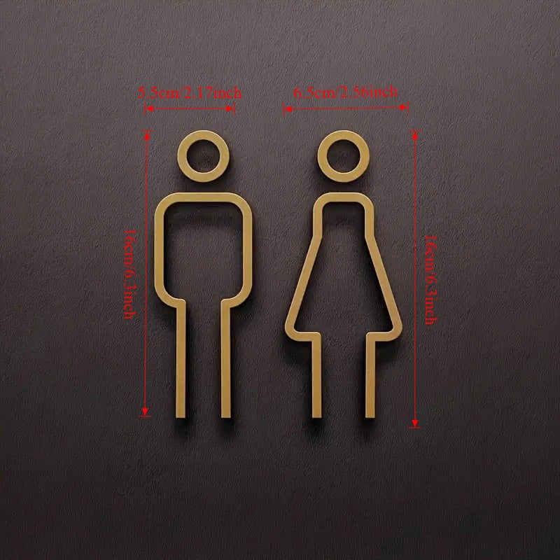 Funny Bathroom Signs for Men Women Creative 2D