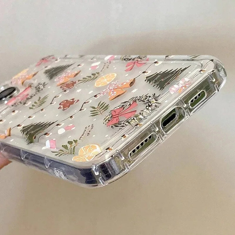 Winter Christmas Graphic Print Clear Case