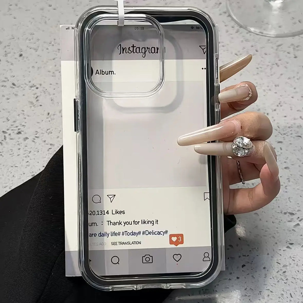 Luxury Candy Color Frame Clear Back Phone Case