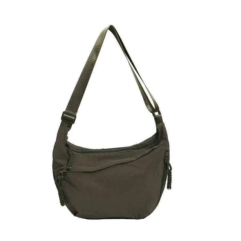 Women'S Simple Solid Color Canvas Dumpling Bag Casual