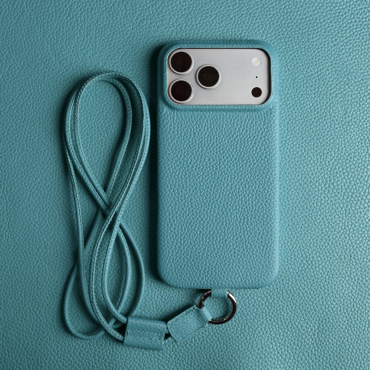 Genuine Leather Crossbody iPhone Case with Lanyard