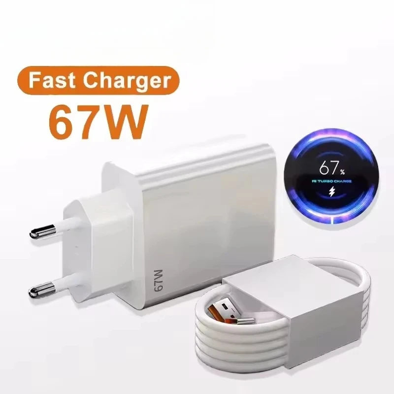 6A USB C Charging Cable with 67W Charger Wall