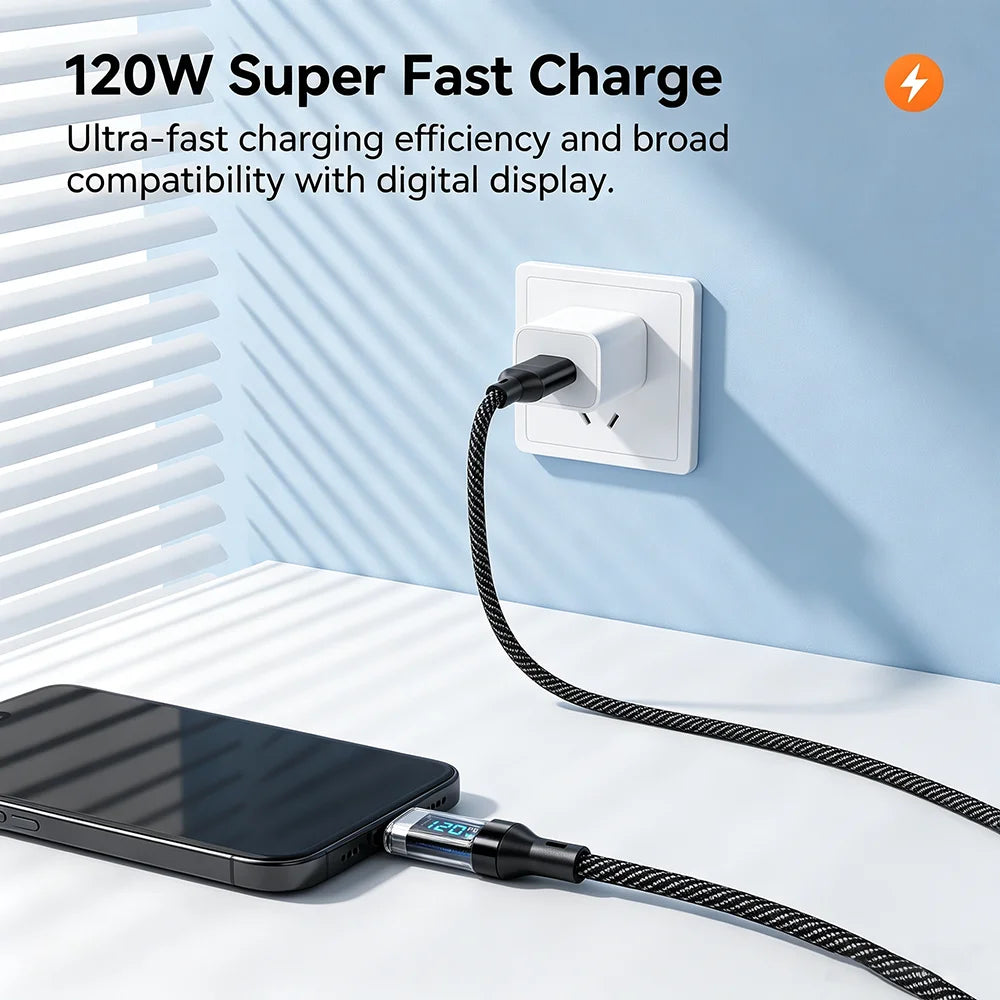 120W USB - A to USB - C Fast Charging Cable